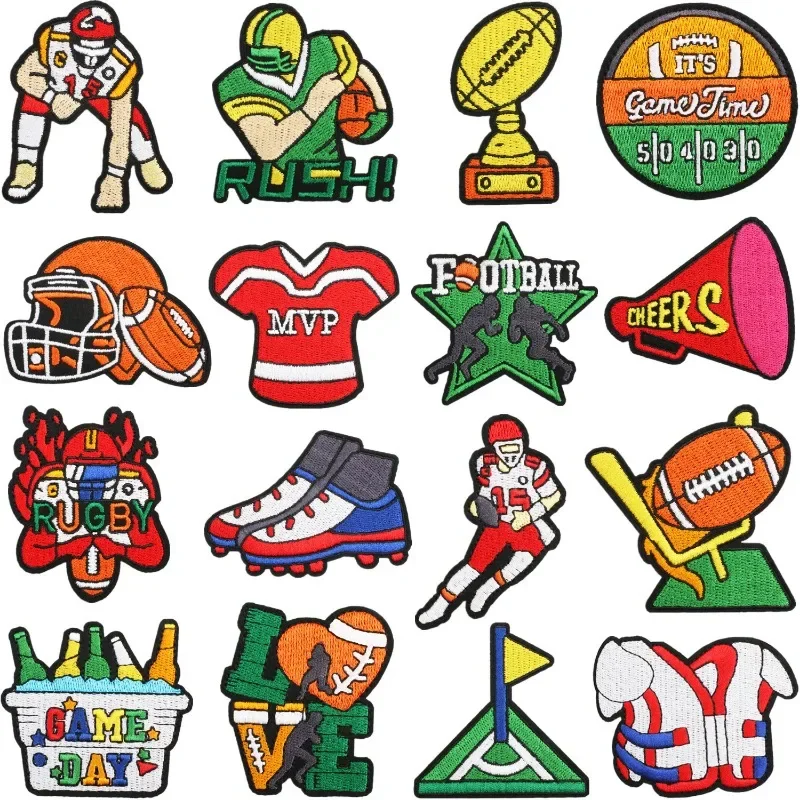 Super Bowl Game Day Rugby Football Team Sports Iron-on Embroidered Badge Patch for DIY Shirt Jersey Backpack Clothing Appliques