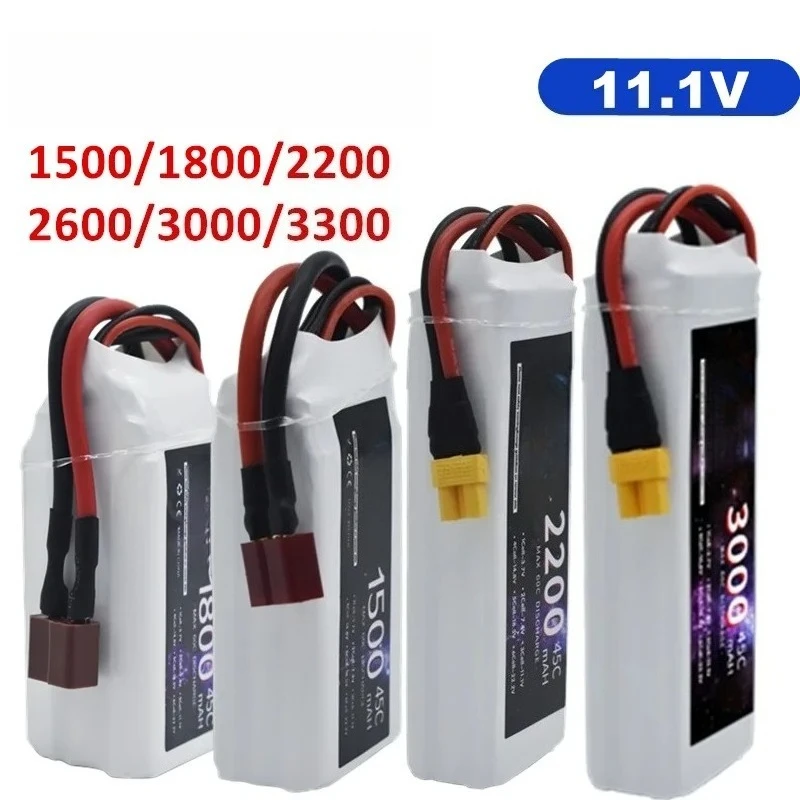 LiPo Battery 3S 1500mah 1800mAh 2200mah 2600mAh 3000mAh 3300mAh Connector T XT60 For RC Car FPV Racing Drone