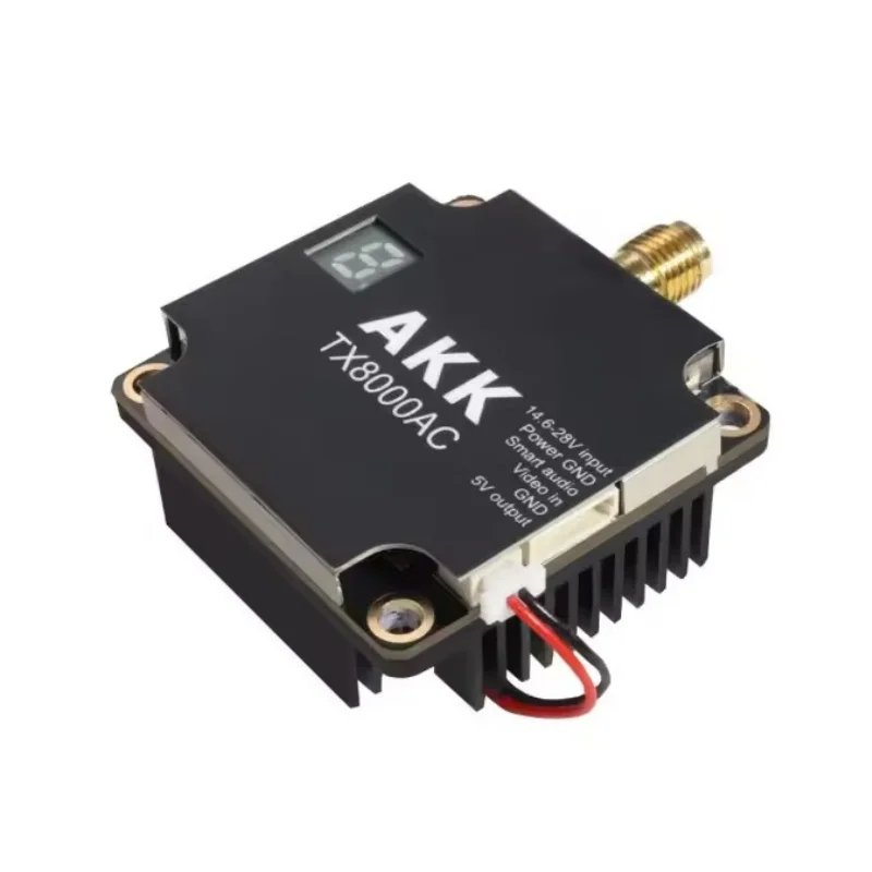 AKK 5.8G 8W FPV Wireless Video Transmitter 8000mW Drone VTX 40km Ultra Long Range Video Sender