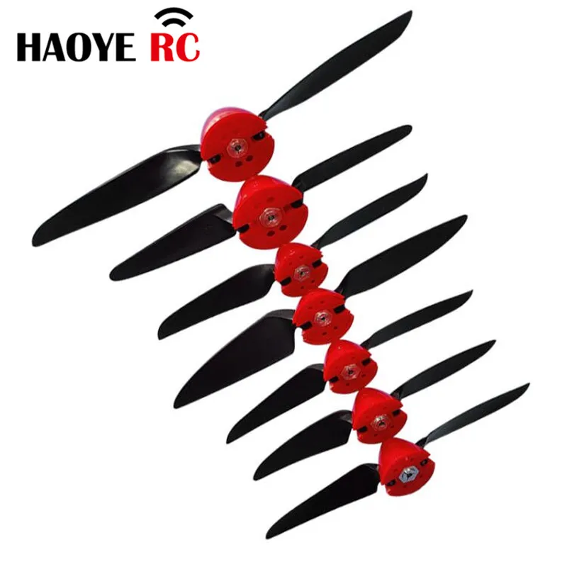 Haoye 2 Sets Folding Propeller 6x4 7.5x4 8x4.5 8x6 11x6 With Spinner Cover Motor Shaft2.3/3.0/3.17/4.0mm RC Plane Glider Drones