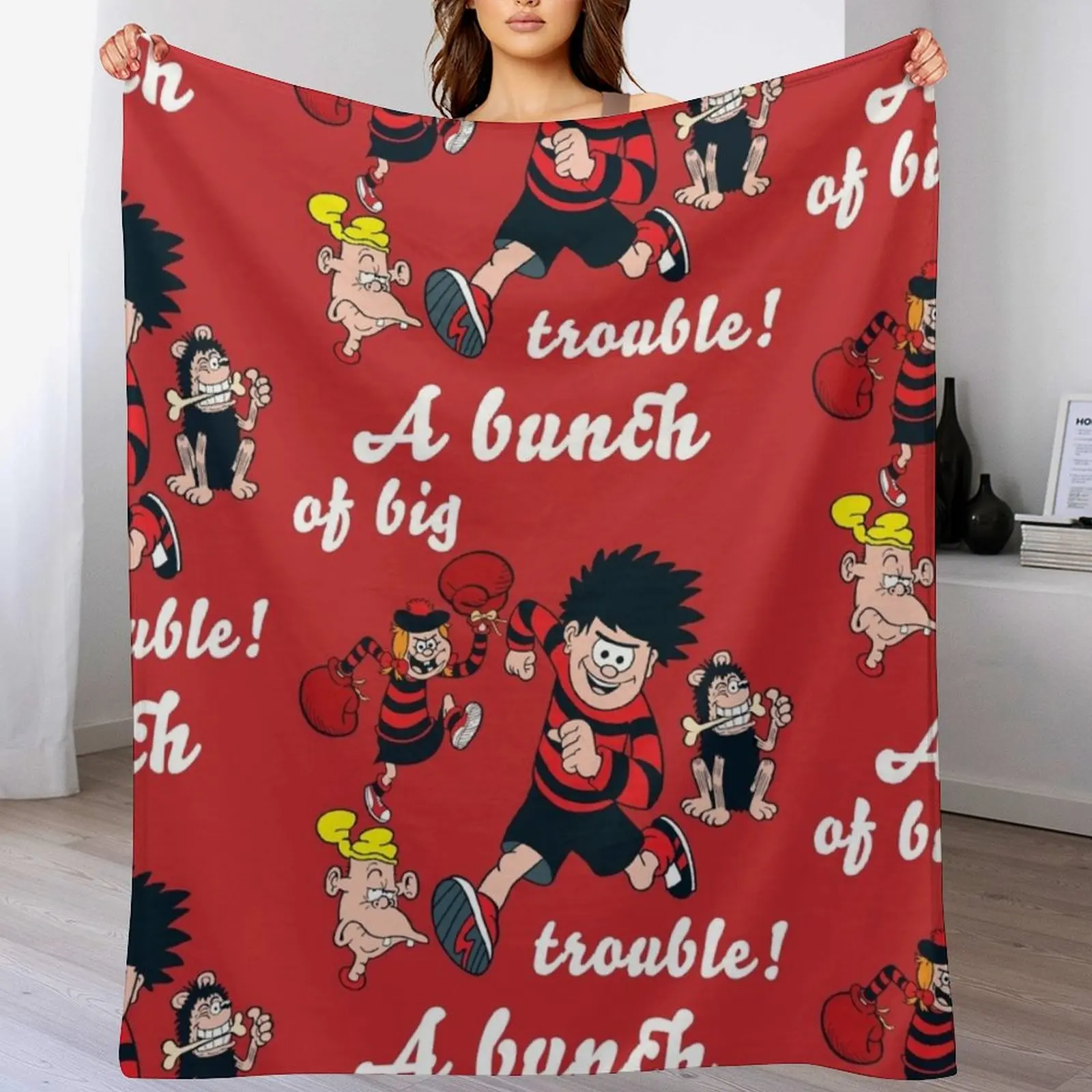 Dennis and Gnasher Essential t-shirt Throw Blanket Foldable Soft Warm Blanket for Outdoor Use