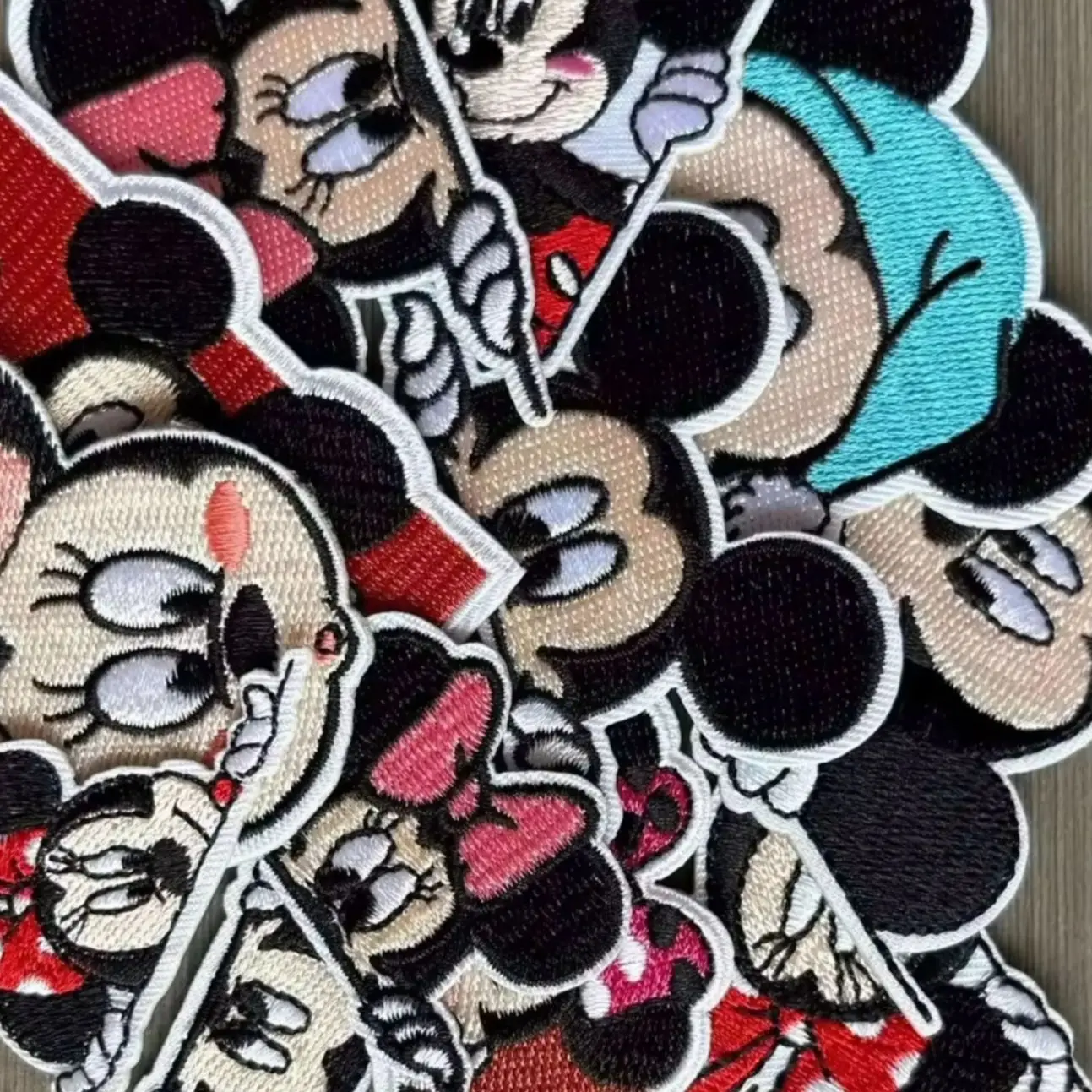 12 pcs Anime Cartoon Mouse Patches Iron on Patches For Decor Sew Clothes badge Cartoon Coat Embroidered Applique