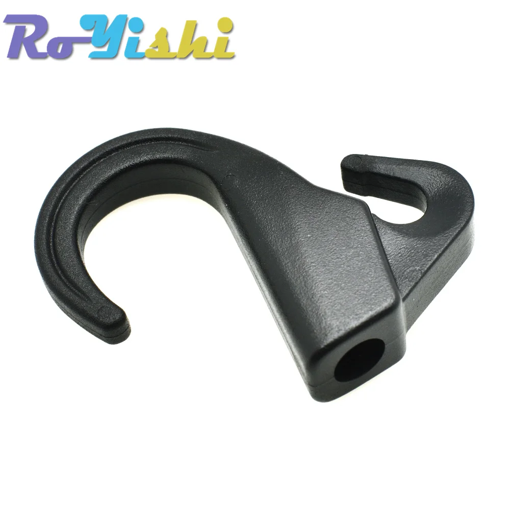 8mm Hole Plastic Camping Outdoor EDC Tool Snap Hook Backpack Strap Buckle For Bungee Paracord Black