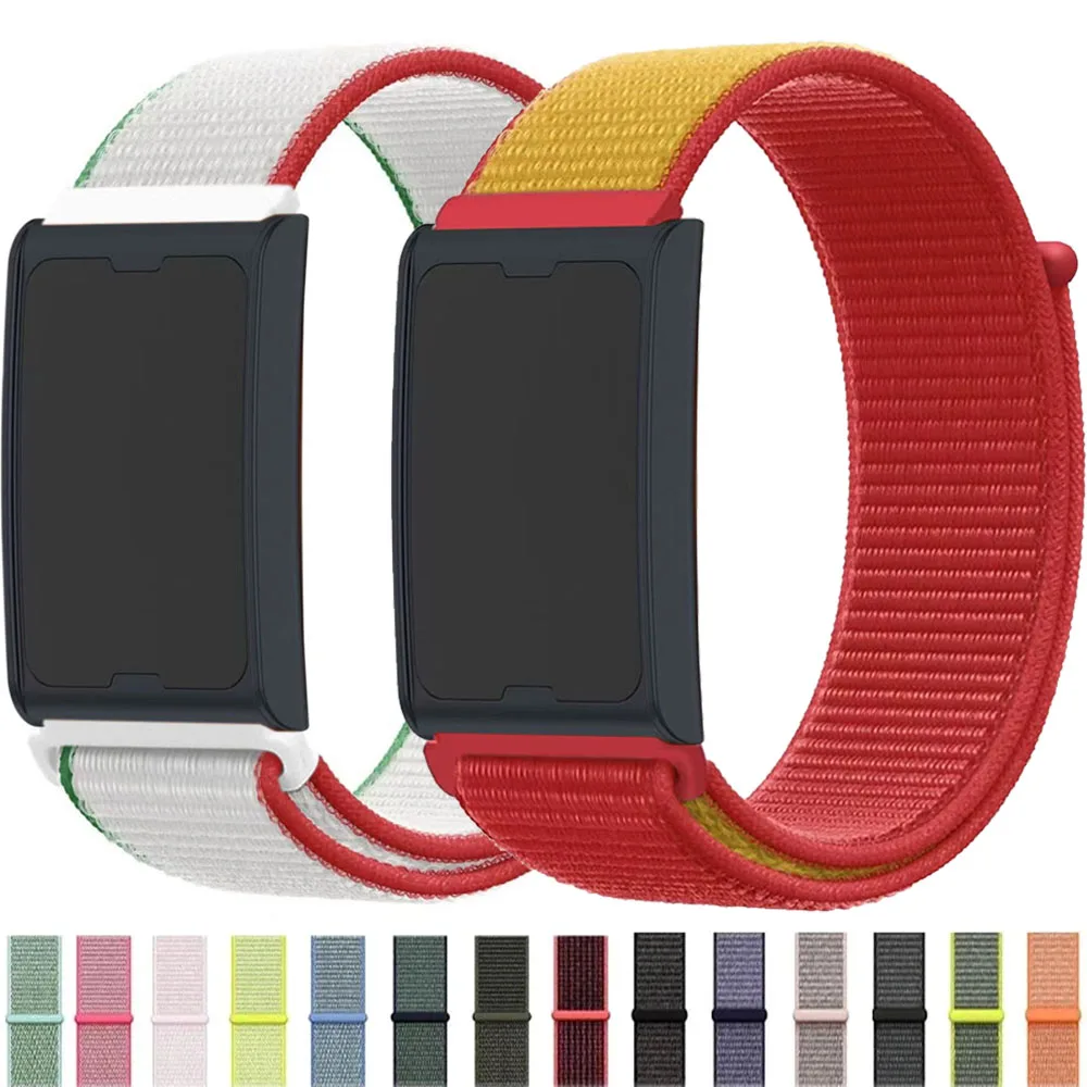 22mm 20mm Nylon Loop Strap For Amazfit Helio/Bip 6/Active 2/Balance 2 Flag Style Bracelet Wristband For Amazfit GTR 4/GTS 4 mini