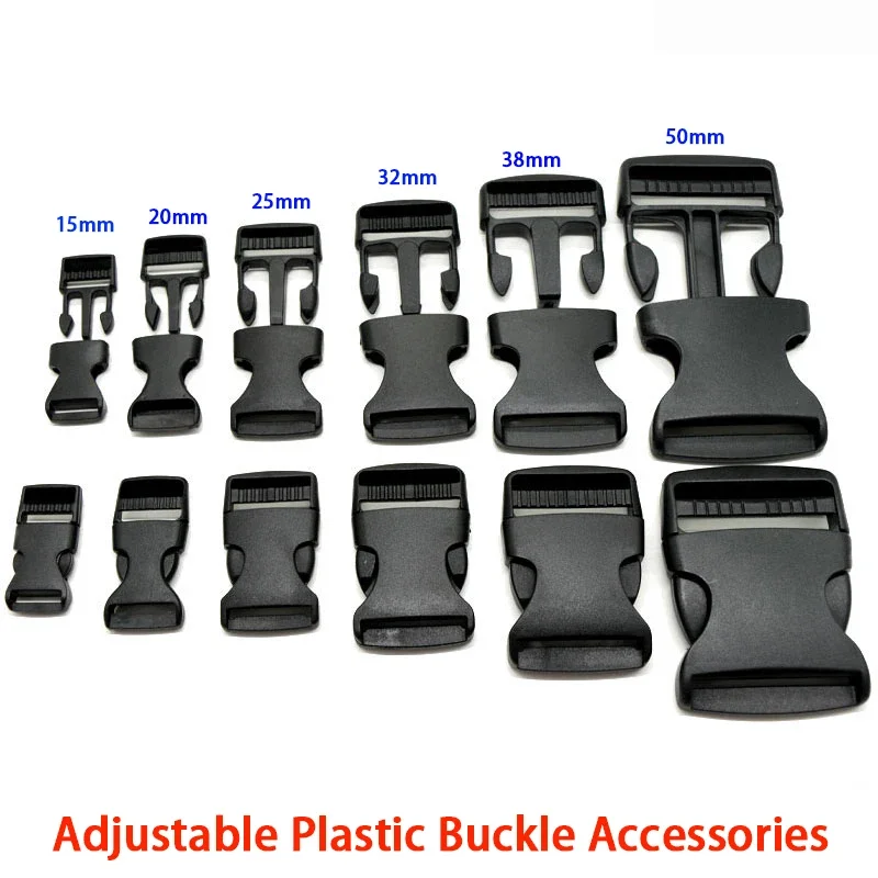 2/5/10/20/30/50Pcs 15/20/25/32/38/50mm Adjustable Belt Buckle Plastic Buckle Backpack Adjustment Buckle Backpack Accessories