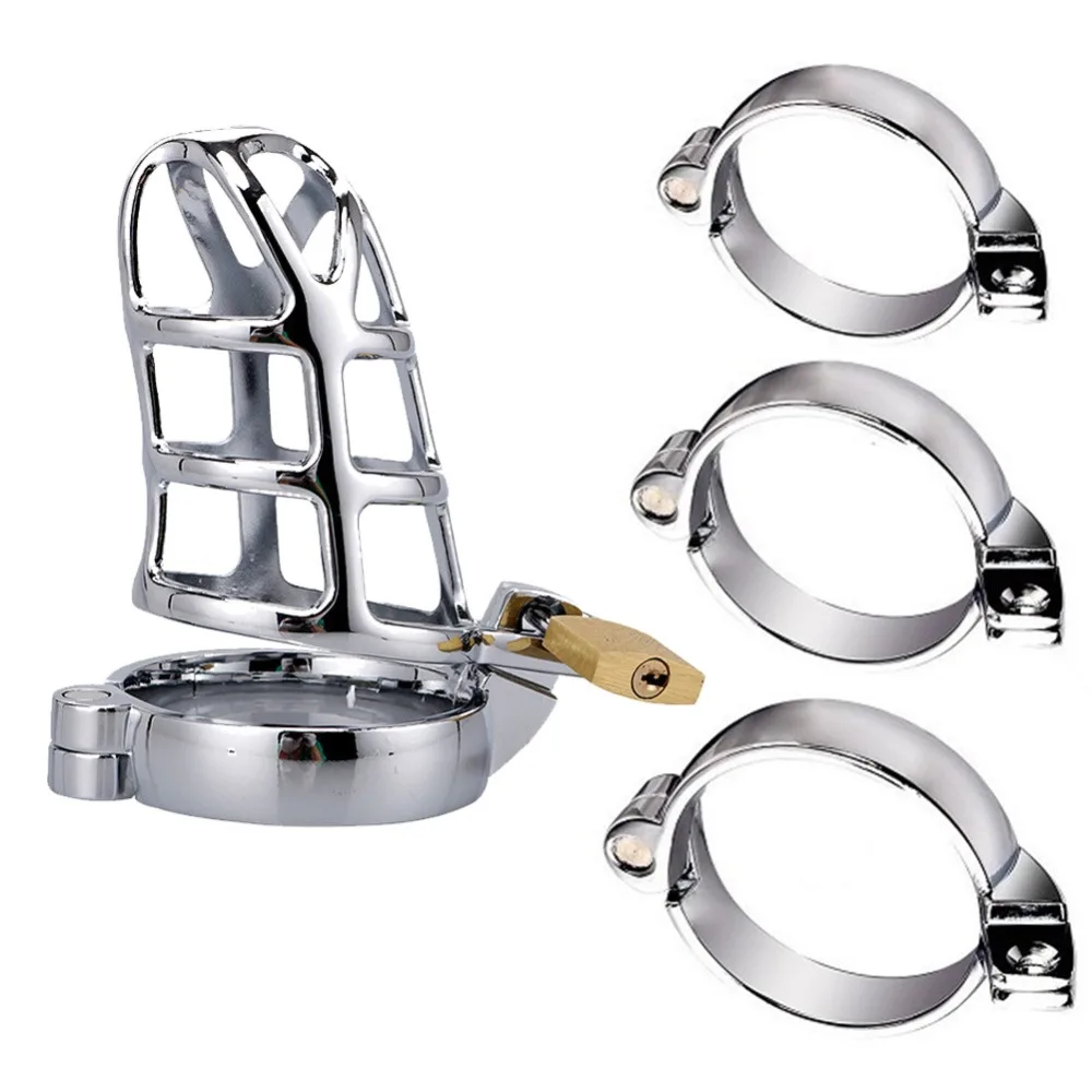 Sex Toys Men Stainless Steel BDSM Metal Urethra Chastity Lock Penis Bondage Adult Chastity Cage Cock Restriction Abstainer Toy