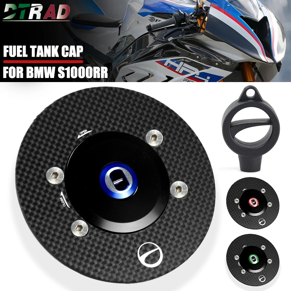2010-2022 For BMW S1000RR HP4 Carbon Fiber Fuel Cap Key Motorcycle Accessories Gas Front Tank Cover S1000R/RR R9T R1200 GS ADV