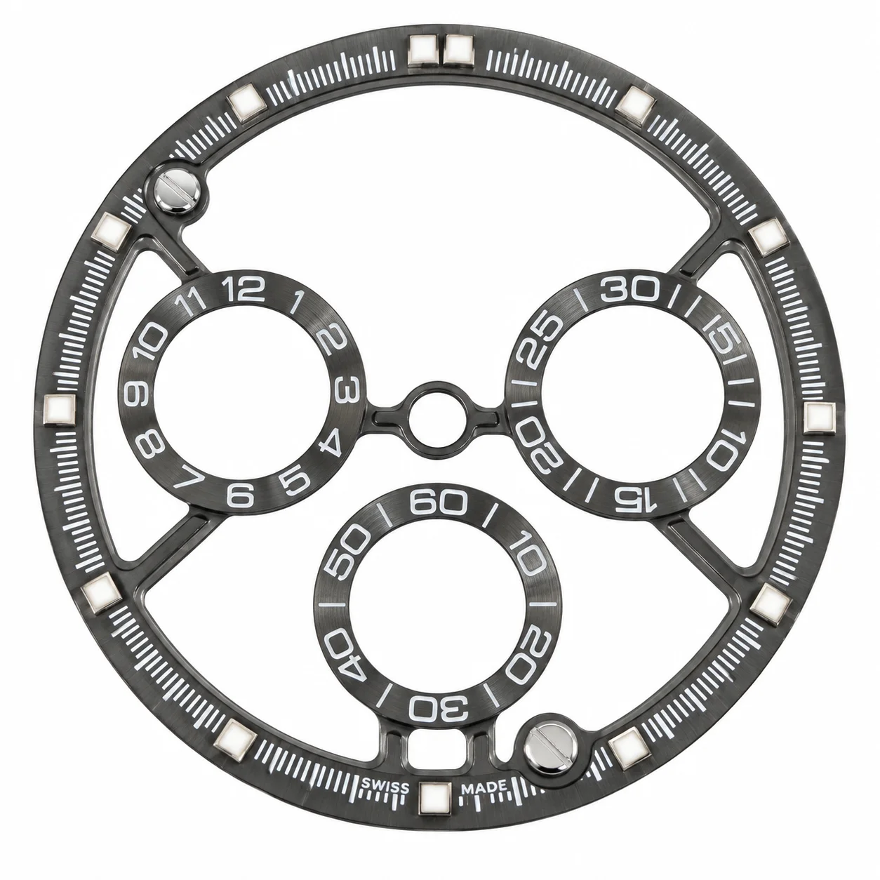 28.5mm Skeleton Watch Dial for 4130 SL4802 Movement Luminous Chronograph Dial Fit 38mm Carbon Fiber Watch Case DIY Watch Parts