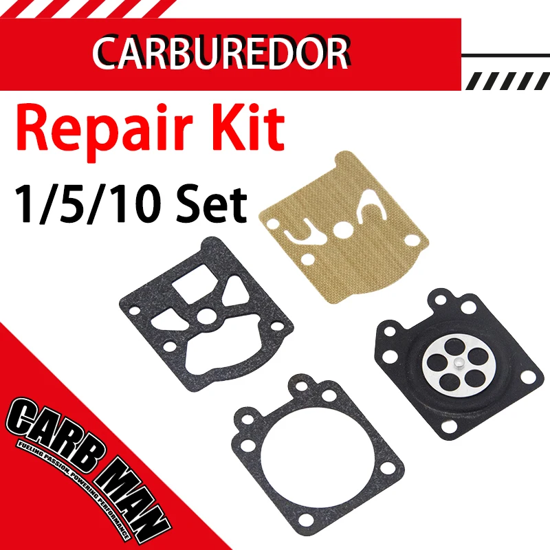 Chainsaw Carburetor Diaphragms Repair Kit For 4500 5200 5800 MP16 45CC 52CC 58CC 2 Stroke Engine Carb Garden Tools