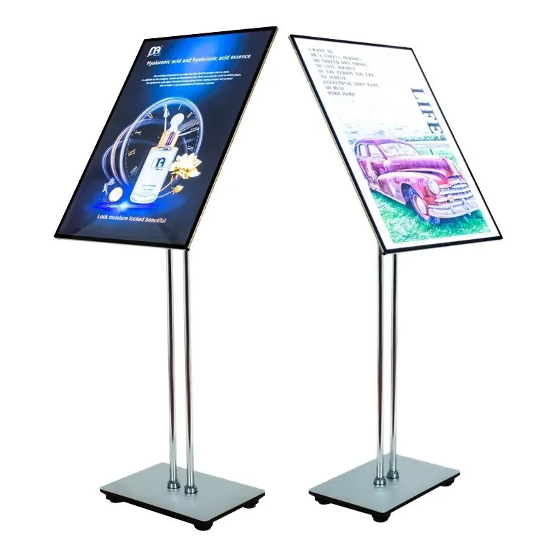 LED luminous billboard aluminum light box floor poster stand milk tea display publicity recruitment advertising light box
