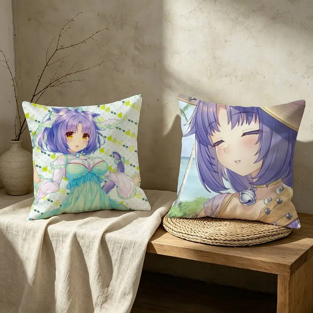 C-Cinnamon NEKOPARA Pillow Case for Sofa Living Room Home office Decor Protective Cover