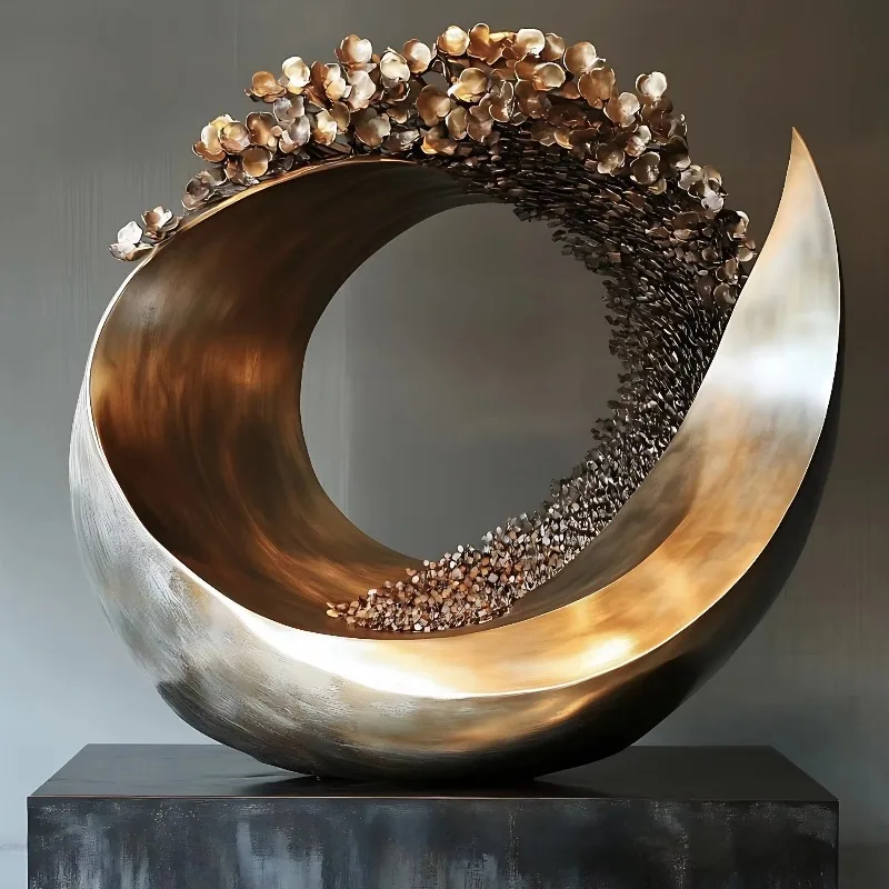 Stainless Steel Sculpture Custom Abstract Design Garden Fountain Landscape Sculpture Outdoor Ornament For Courtyard Decoration