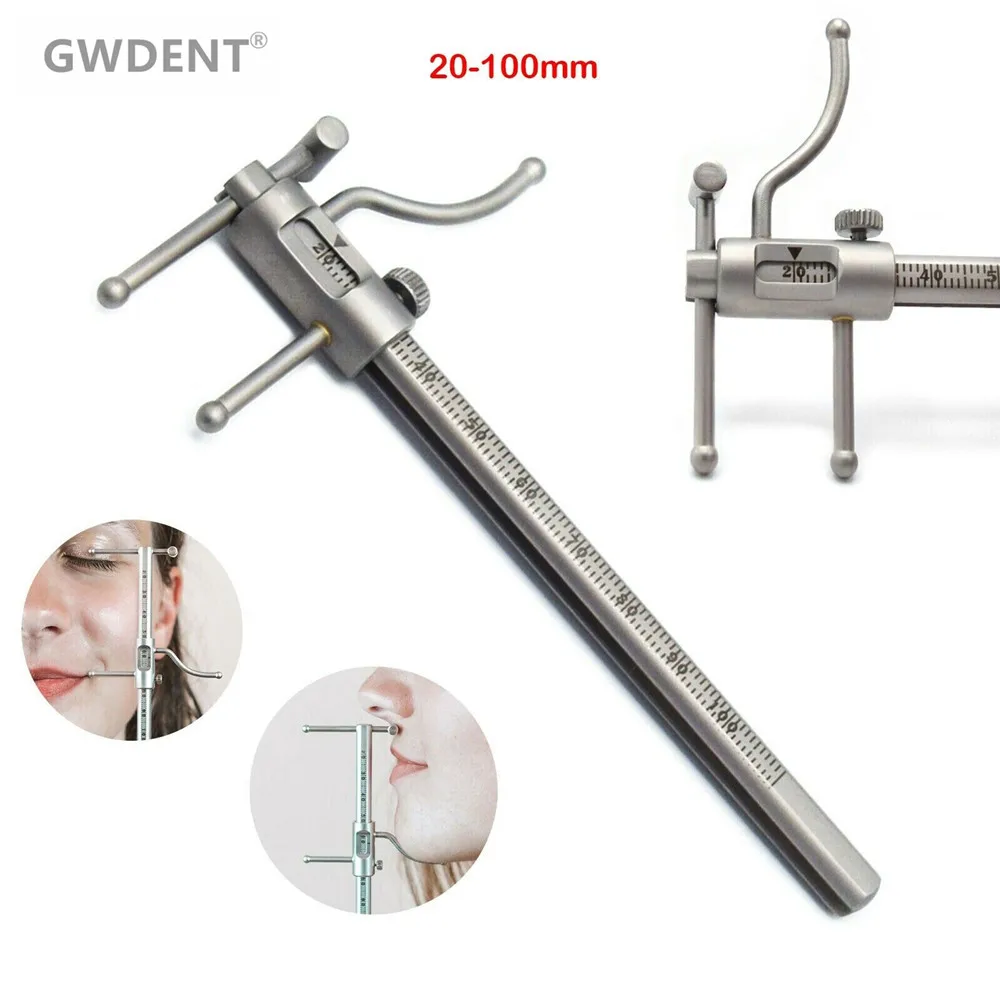 New Dental Orthodontic Sliding Caliper Dental Implant Measuring Gauge Caliper Ruler 20-100mm Stainless Steel