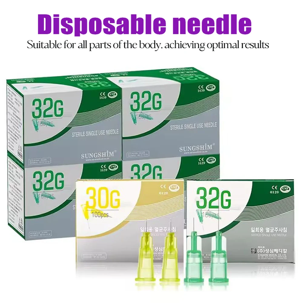 50-200pcsSmall Needle 25G 27G 32G 31G 30G 34G 4mm 13mm 30mmDisposable Stainless Steel Ultrafine Sharp Needle Eyelid Care Tool