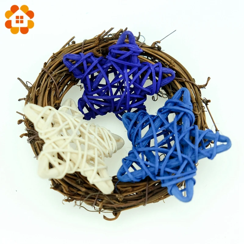 10PCS Multi Colors 6CM/9CM Star Rattan Ball Colorful Sepak Takraw For Christmas Birthday Party & Home Wedding Party Decoration
