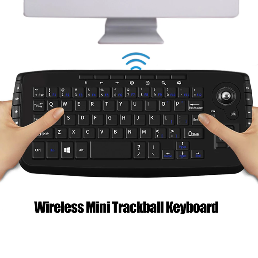 Wireless Trackball Keyboard Mini Handheld Gaming Design 94 Keys Keyboard English Mechanical Keypad For Xbox 360 PS3 TV Box