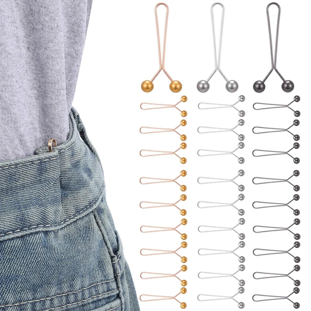 12PCS Pant Waist Tightener Metal Clips for Loose Jeans Reusable Waist Cincher Clip Adjustable Pant Clips for Waists Tightener