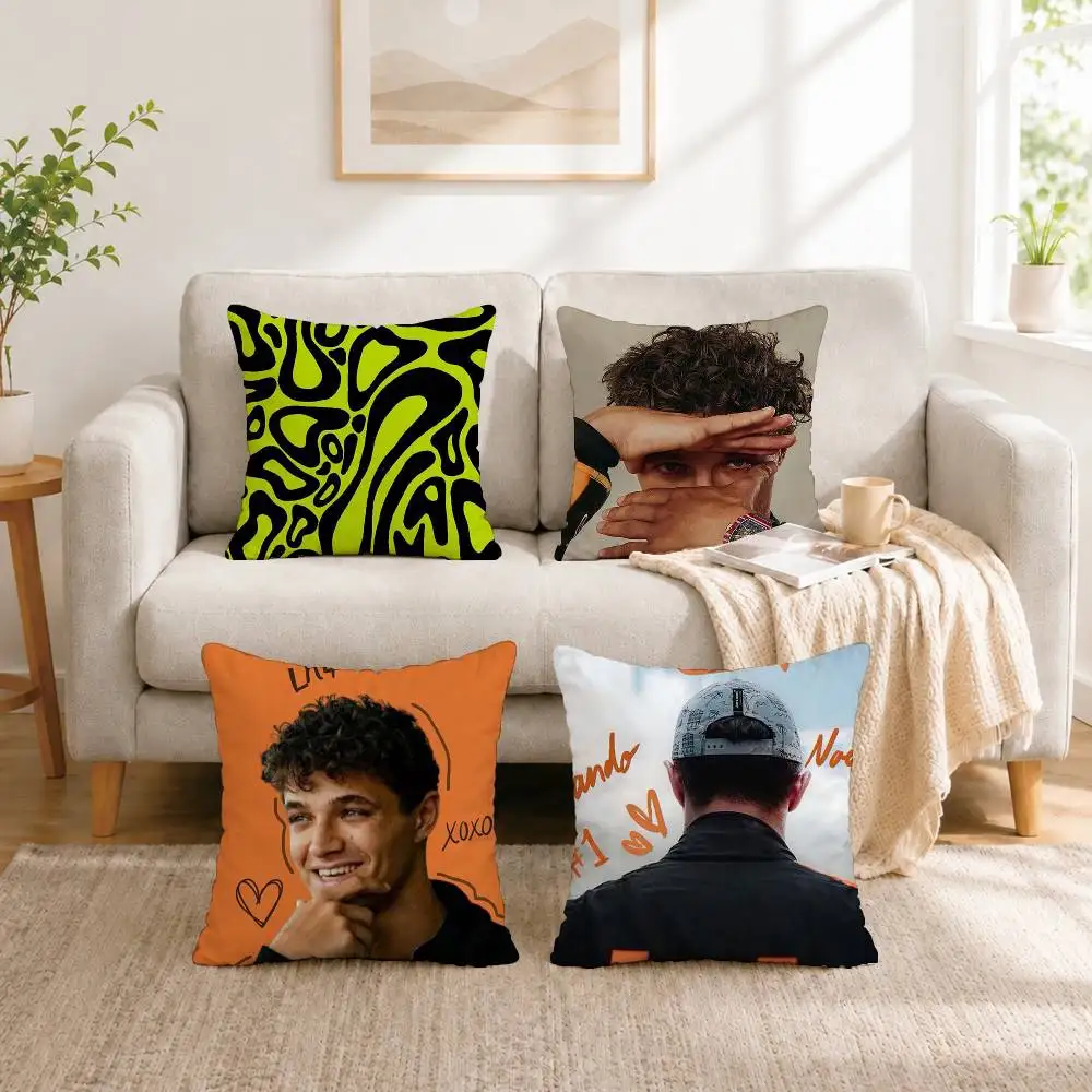 Ace driver Lando Norris Square Double-Sided printed Pillow Case Bedroom Bedside Pillow Sofa Cushion Cover Gift