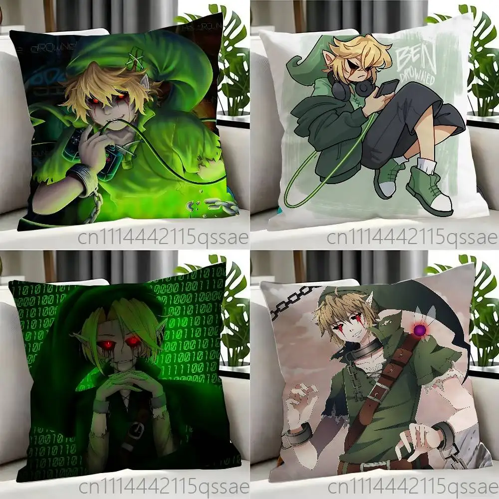 C-Creepypastas Ben drowned Single Throw Pillow Case Cover Sofa Cushion Home Room Decor
