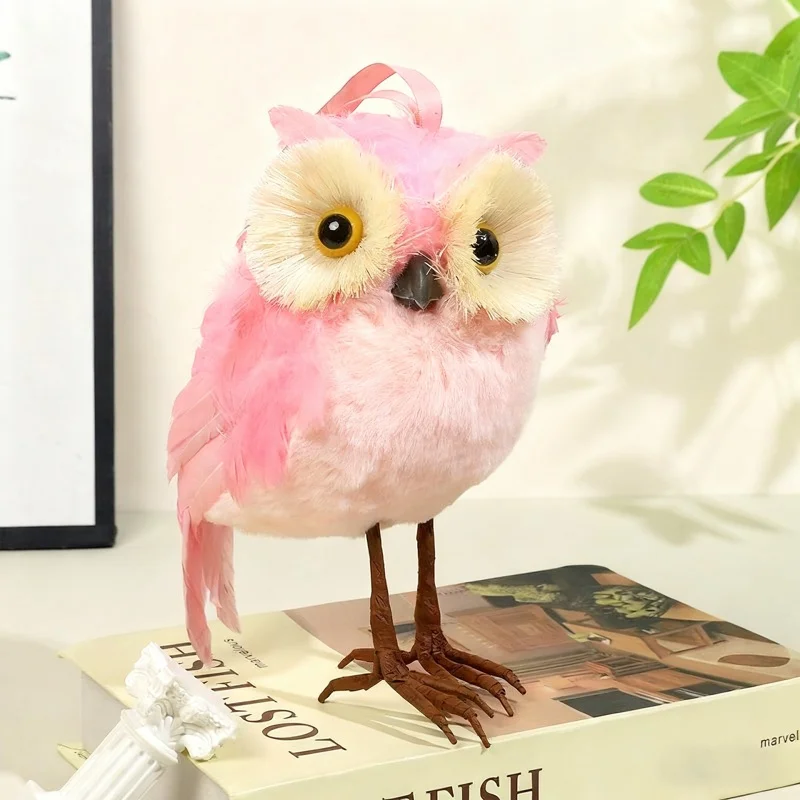 LUSQI Christmas Owl Ornaments Lifelike Snow Owl Decor With Hanging Ribbon For Xmas Tree Home Garden Festival Decorations