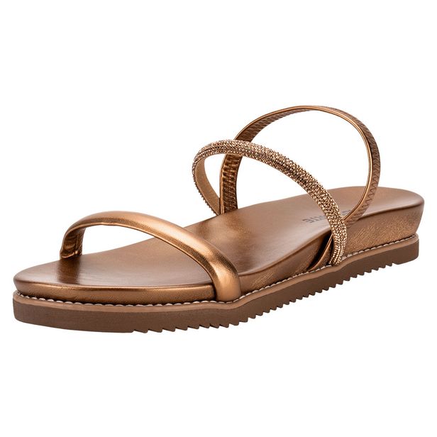 Sandália Feminina Flat Via Marte 117006 BRONZE 34