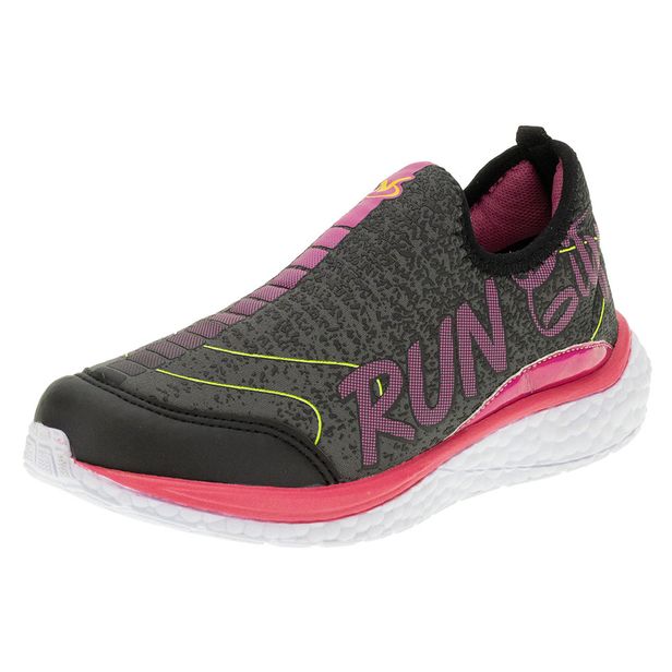 Tênis Infantil Slip On Via Vip - VV9501 CINZA/ROSA 33