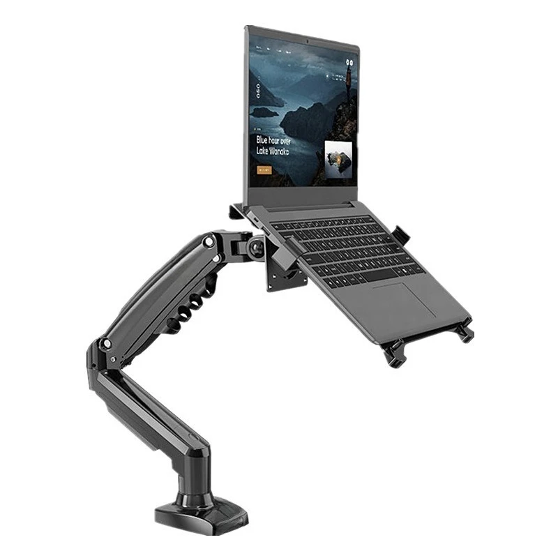 Dual screen monitor bracket, notebook bracket, rotating telescopic belt tray, lifting adjustment and heightening rack