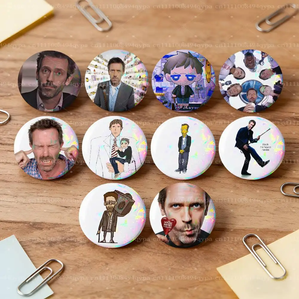 H-House MD Hugh Laurie Pins for Backpacks Funny Pins Acrylic Y2K Aesthetic Pin Cute Bag Lapel Brooch Clip Badges Accessories