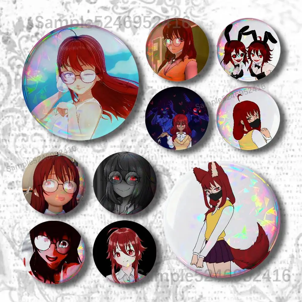 S-Saiko No Sutoka Saiko Chan Pins for Backpacks Pins Acrylic Y2K Aesthetic Pin Cute Bag Lapel Brooch Clip Badges Accessories