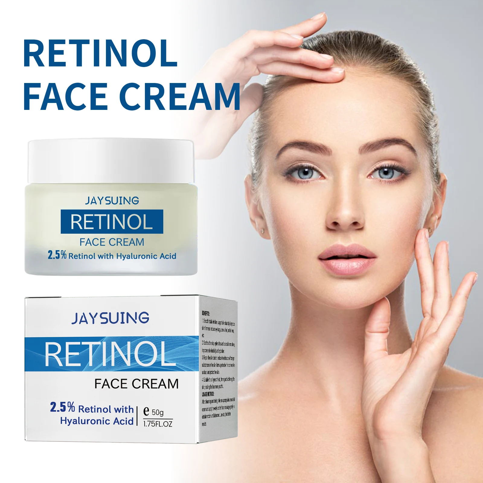 Retinol Firming Face Cream Reduce Lines Restores Cell Elasticity Improve Skin Relaxation Brighten Moisturizing Skincare Cream