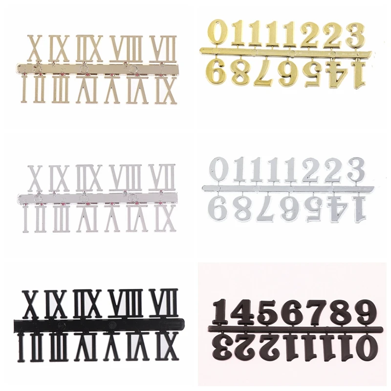 1 Set Roman Numerals Or Arabic Numerals Clock Accessories For Quartz Clock Dial Repair DIY Clock Replacement Mechanism