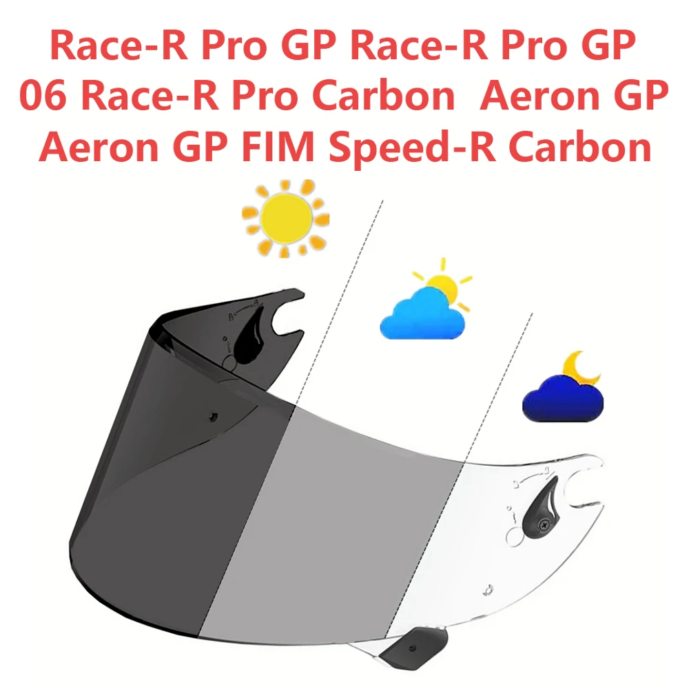 Photochromic Visor for SHARK Race-R Pro Carbon Race-R Pro GP Speed-R Carbon Motorcycle Helmet Shield Replacement Parts Anti UV