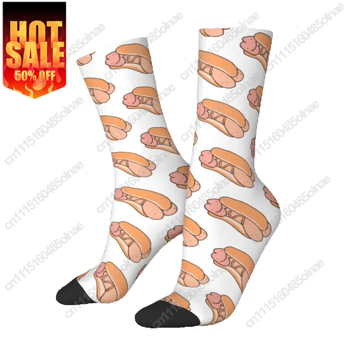 Retro Penis Dick Hot Dikkity Dog Sports Crew Soft Long Socks Merch Christmas Gifts For Women Men Sweat Sock Absorbing