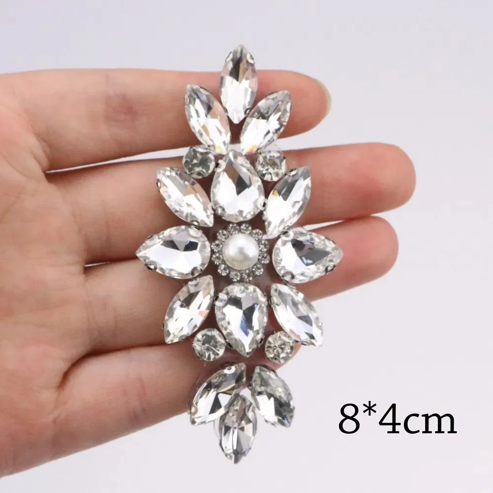 2pcs Iron on Women Rhinestone Applique Crystal Diamond Heat Press Patch For Clothing, Hats, Bags, DIY Decorative Accessories
