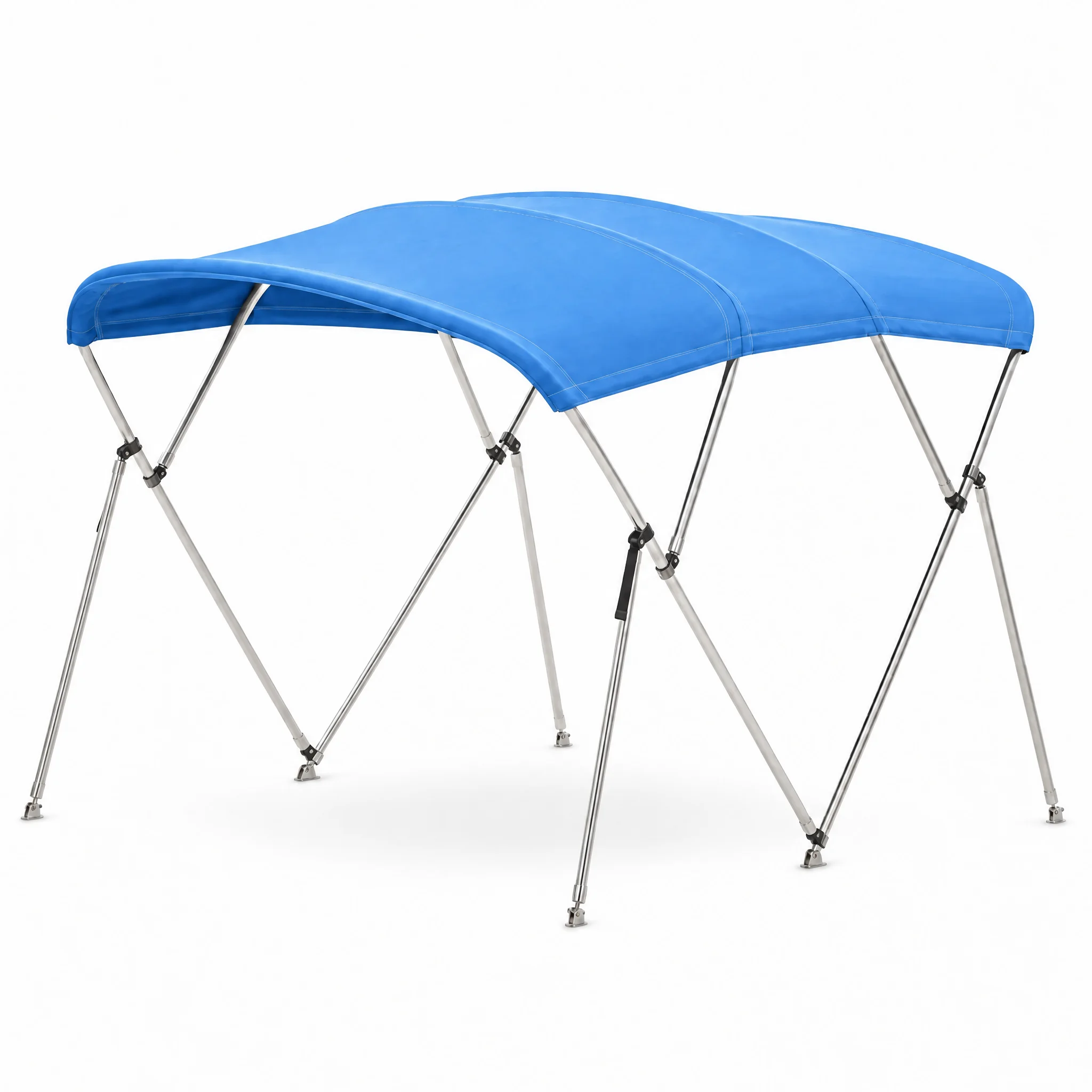 4 Bow Bimini Top,4-Arch Foldable Stainless Steel Frame, 600D Oxford Cloth Rainproof Canopy,for Marine Pontoon Fishing Boat Yacht