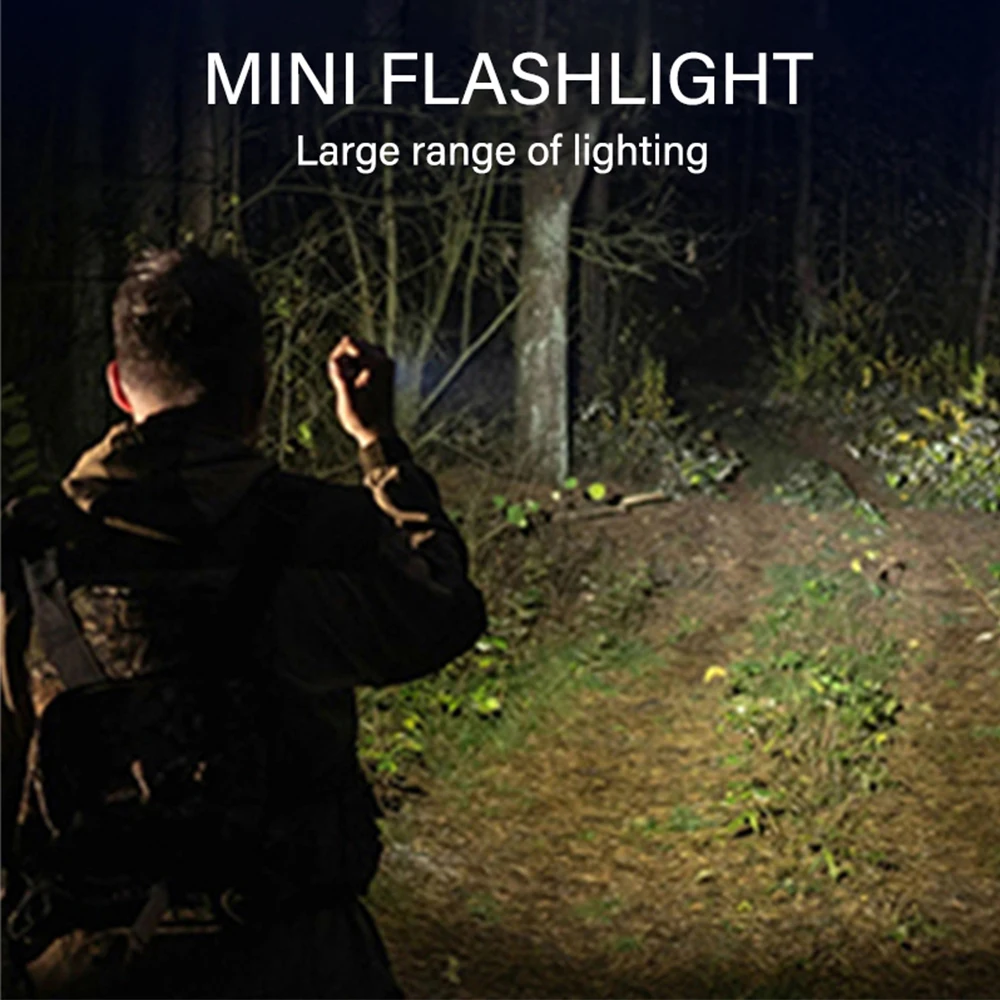 D5 Portable Outdoor Flashlight Four Lighting Modes Pen Clip Design Magnetic Bottom Usb Charging Camping Working Fishing Lights