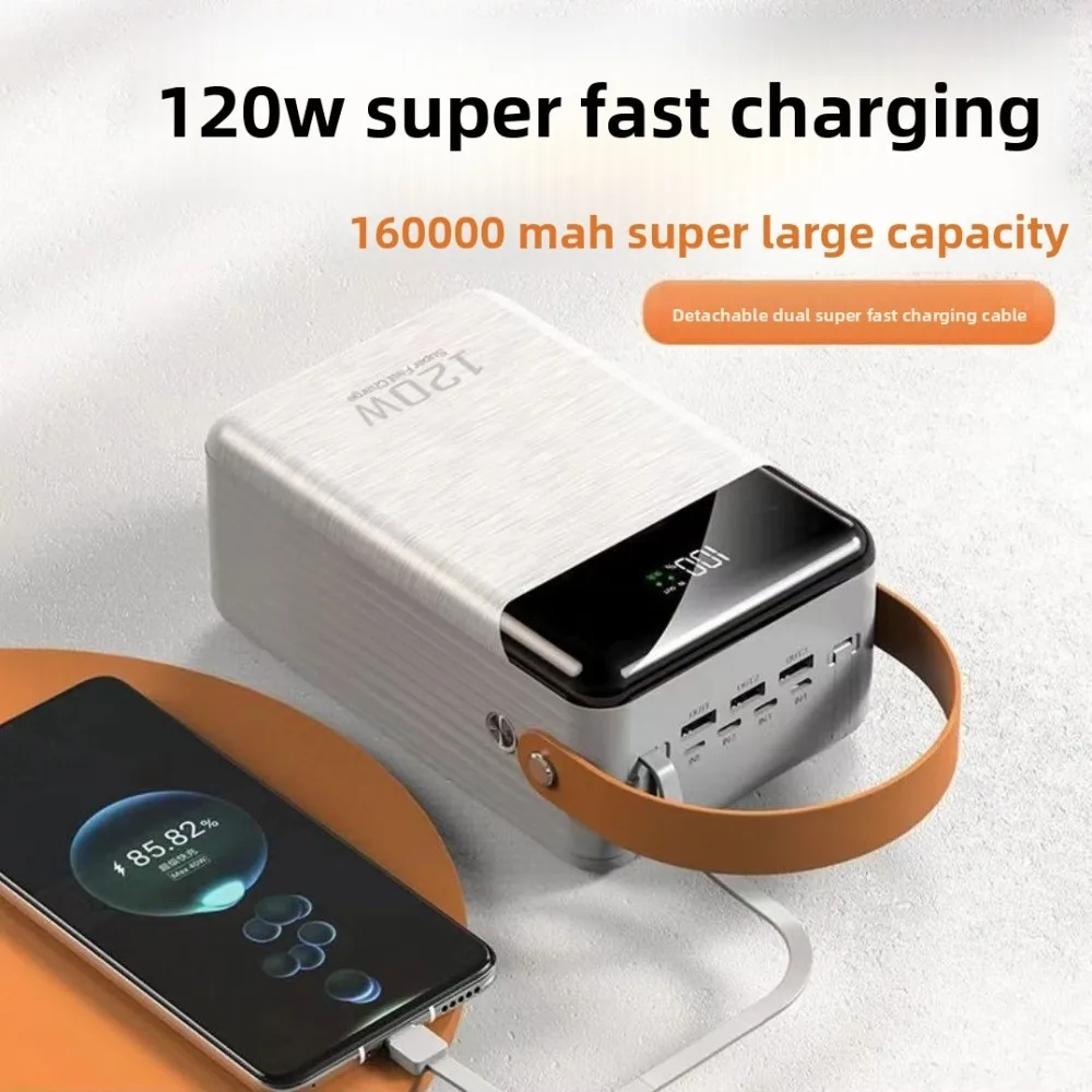 160000mAh Power Bank Laptop Portable Charger, Outdoor Camping Emergency Travel High Capacity Solar Battery Pack with LED Light