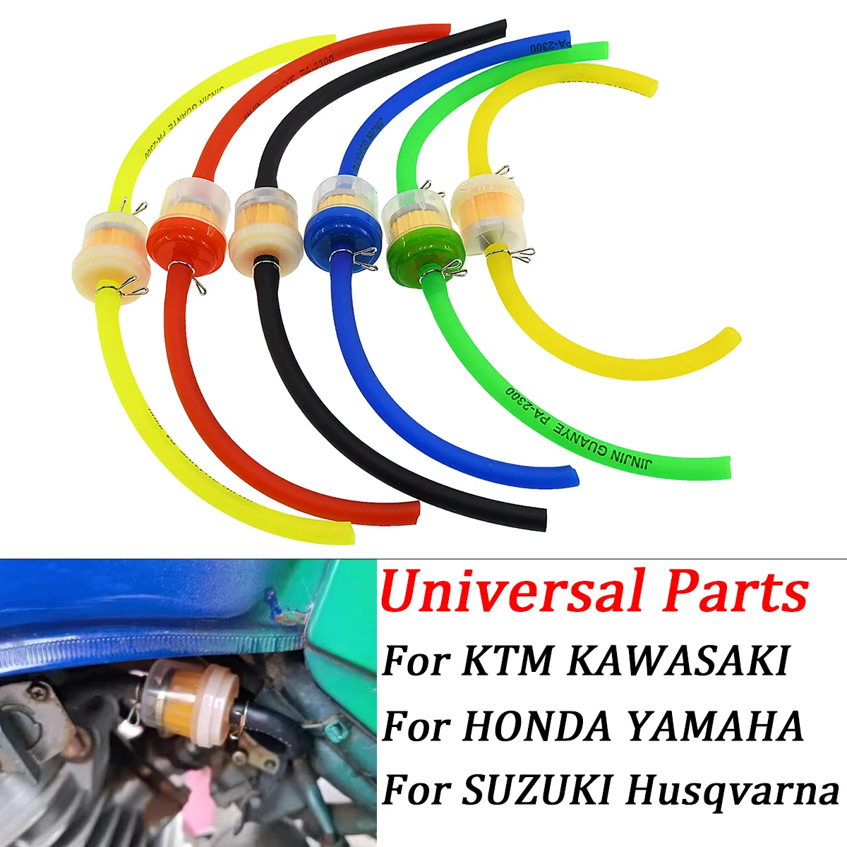 Motorcycle Gas Fuel Filters and Fuel Pipe For 49cc 50cc 110cc 125cc Moped Scooter ATV Go Kart Motocross Dirt Pit Bike Universal