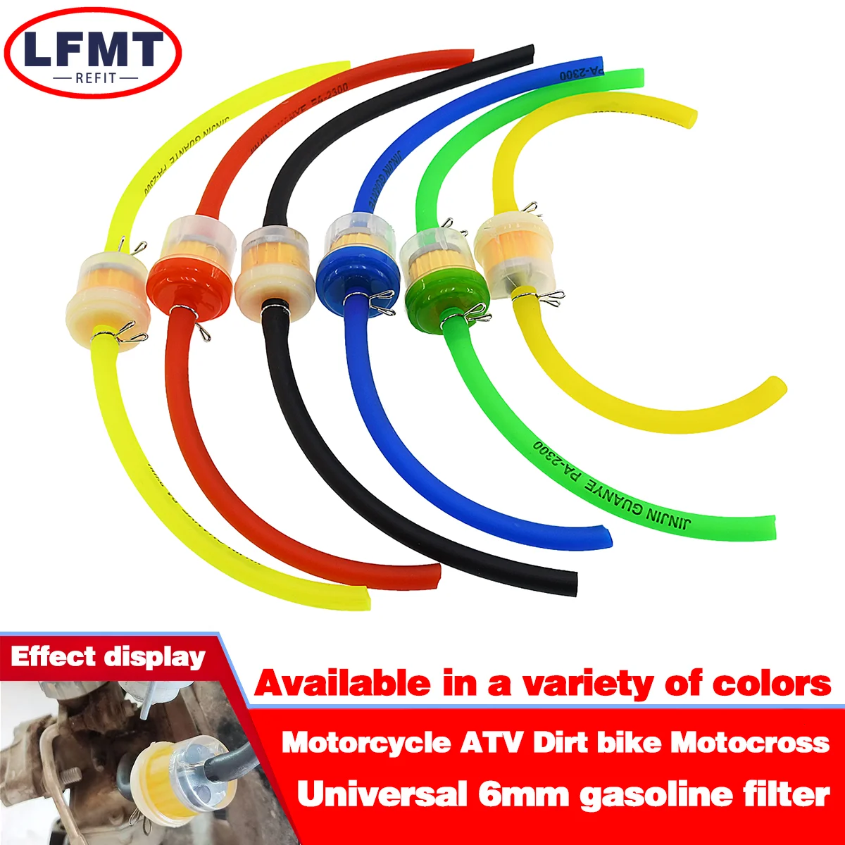Universal Gas Fuel Filters and Fuel Pipe For 49cc 50cc 110cc 125cc Motocross Moped Scooter ATV Go Kart Motorcycle Dirt Pit Bike