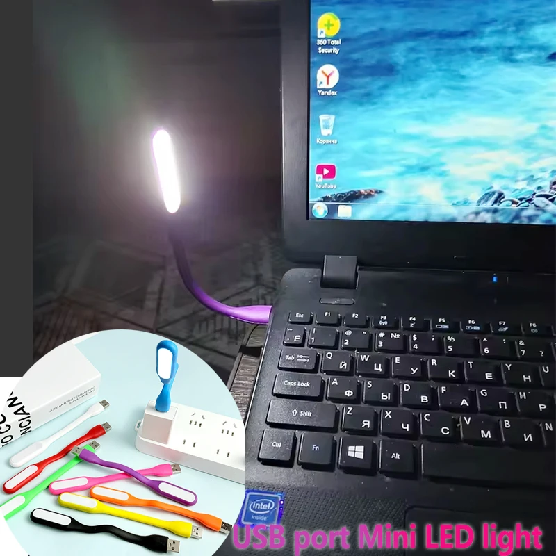USB port Mini LED light bendable nightlight mini portable light for Travel Bedroom Dormitory Reading