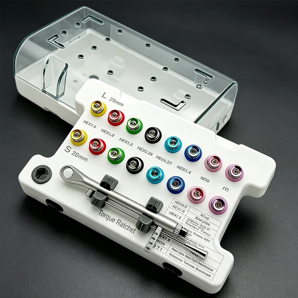 Stainless Steel Universal Dental Implant Torque Wrench Autoclavable Screwdriver for Secure Abutment