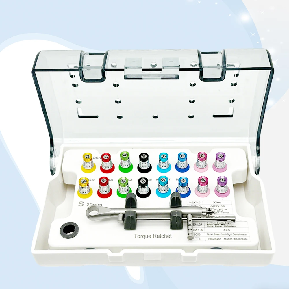 Dental Implant Universal Screwdriver Hand Driver With Torque Wrench Prosthetic Fixation Sterilizable Tool Kit
