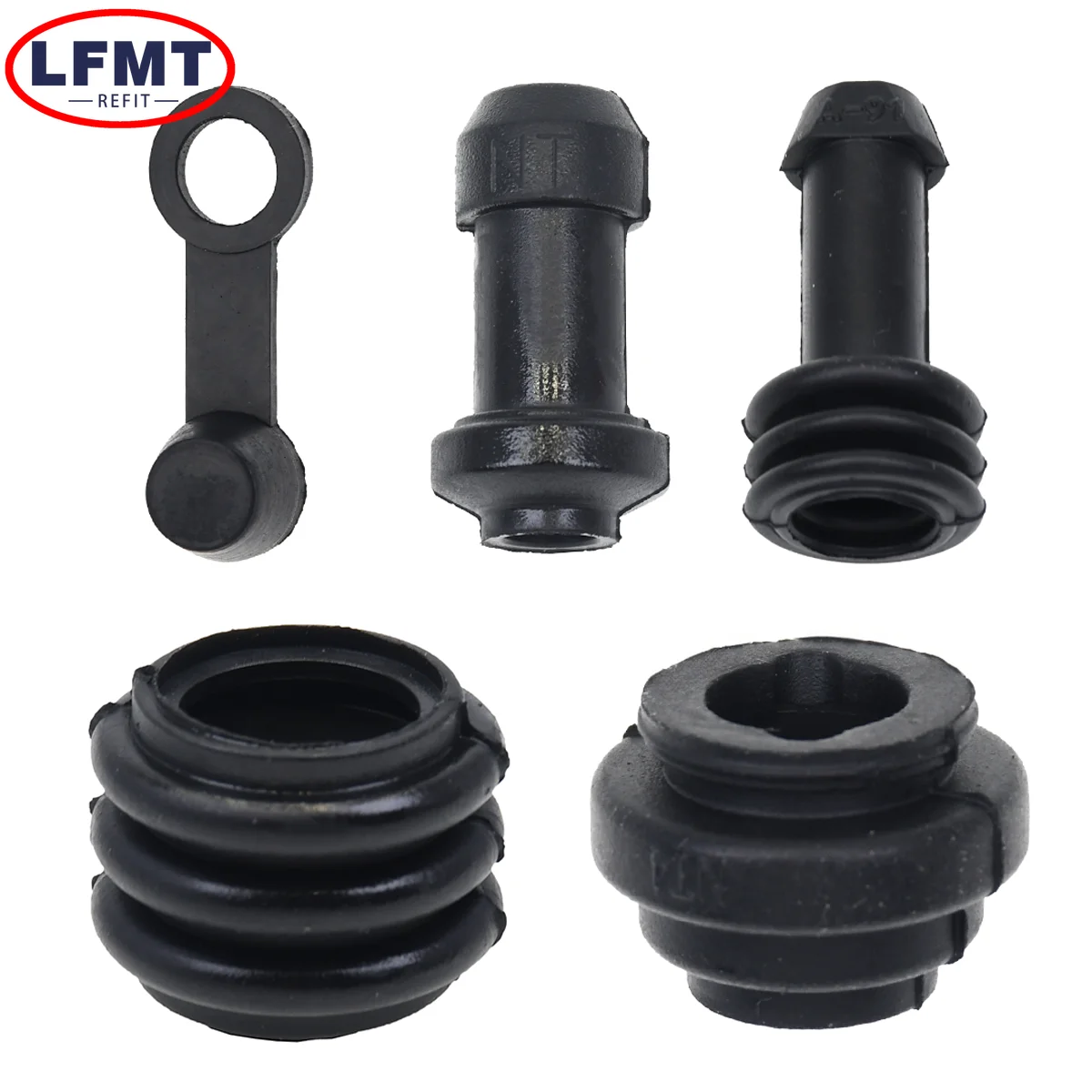 10/5 sets Motorcycle Scooter Brake Upper Lower Pump Caliper Shock Absorber Sleeve Dust Covers Disc Waterproof Rubber Caps parts