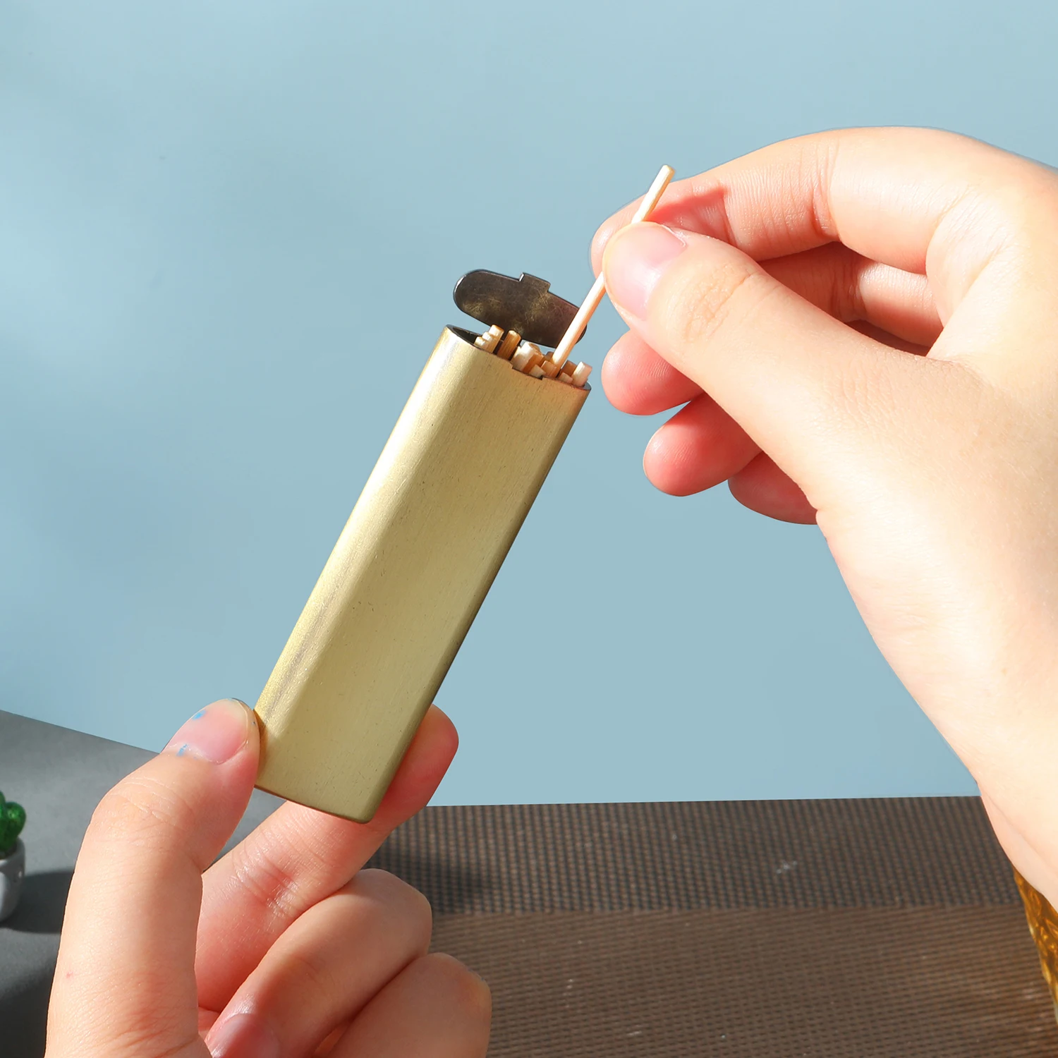 Portable Metal Toothpick Holder Toothpick Box Portable Toothpick Storage Case Needle Case Outdoor Travel