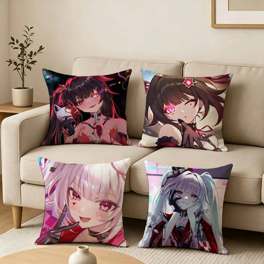 Honkai Star Rail Yaoguang Sparkle  Square Double-Sided printed Pillow Case Bedroom Bedside Pillow Sofa Cushion Cover