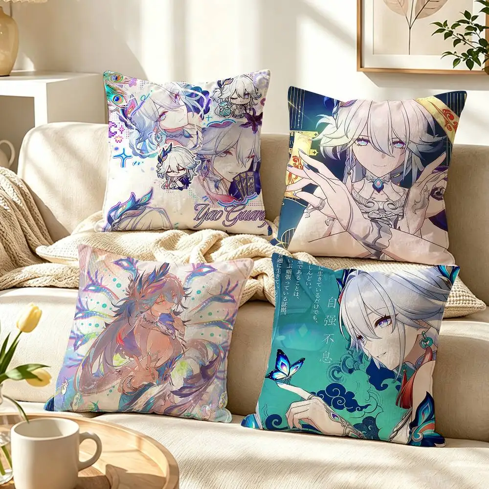 RPG Game Yao-guang Honkai Star Rail  Pillow Case Pattern Printed Pillowcase For Living Room Sofa Cushion Cover