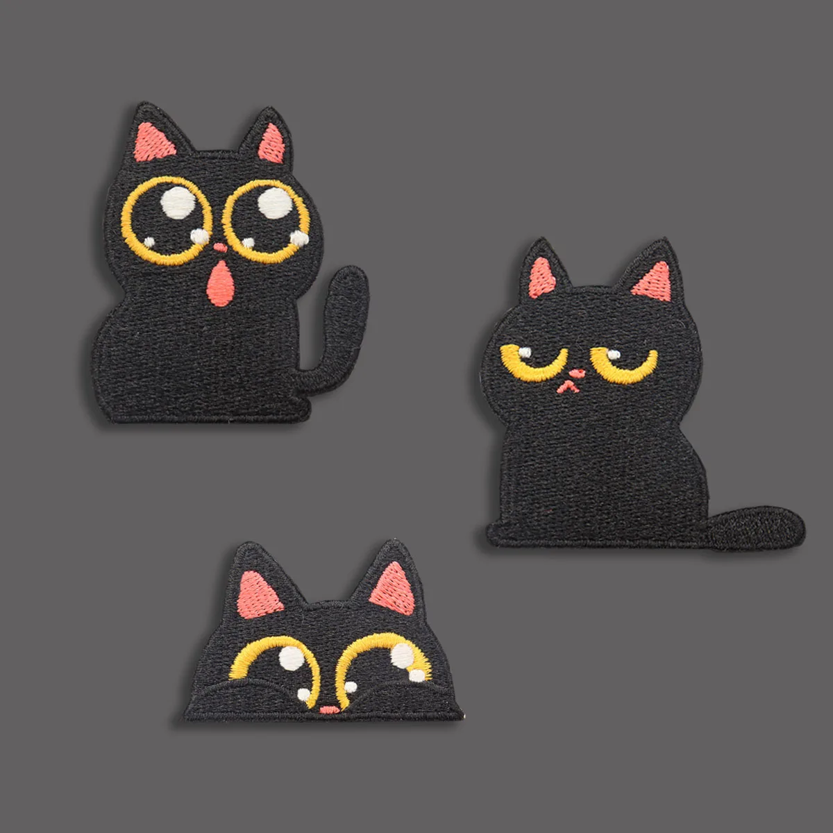 New Cute Black Cat Embroidered Clothing Patches For Clothes Parch Iron On Fabric Sticker