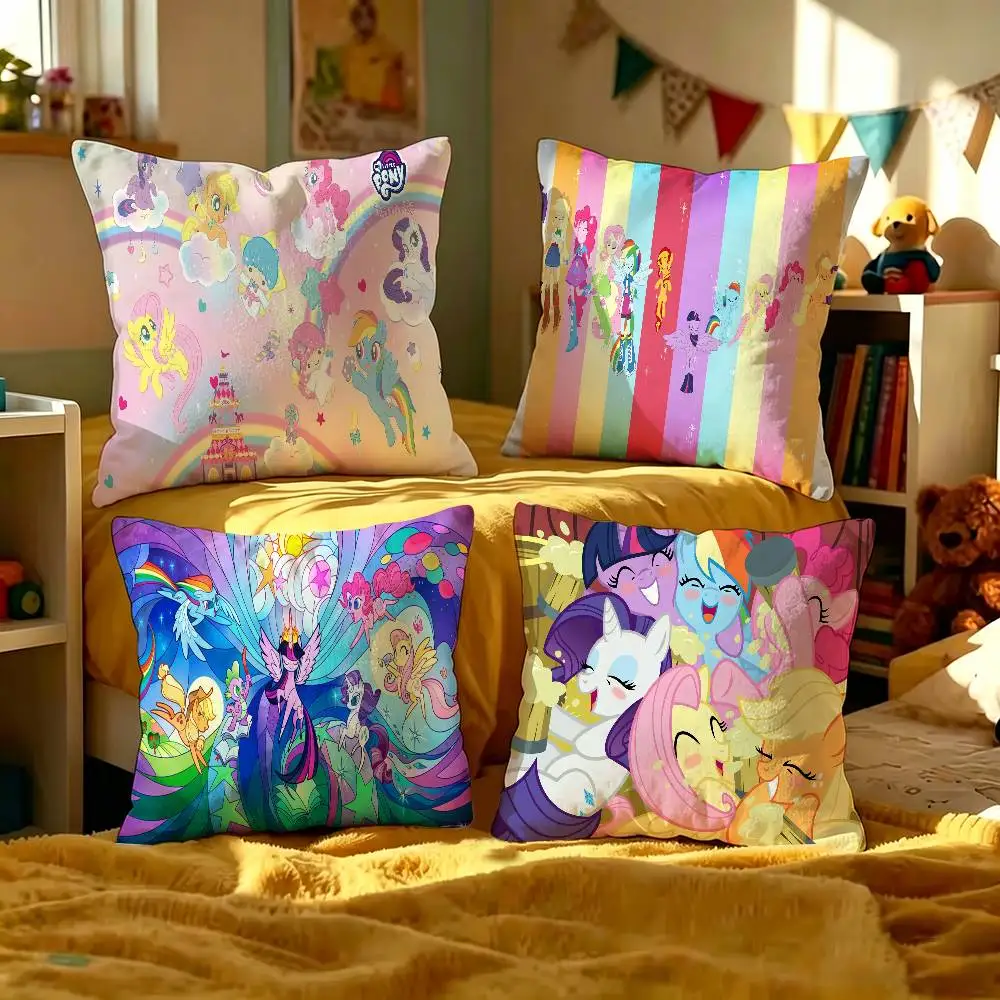 Cartoon L-Little Cute P-Pony Personalized Pillow Cover Kids Bedroom Wild Party Decor Pillowcase Kid Birthday Shower Gift