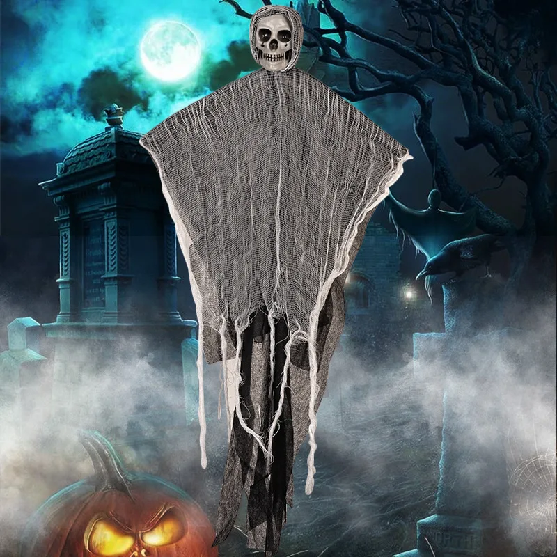 Halloween Hanging Ghost Skull Pendants for Halloween Party Home Indoor Outdoor Door Decoration Haunted House Bar Horror Props
