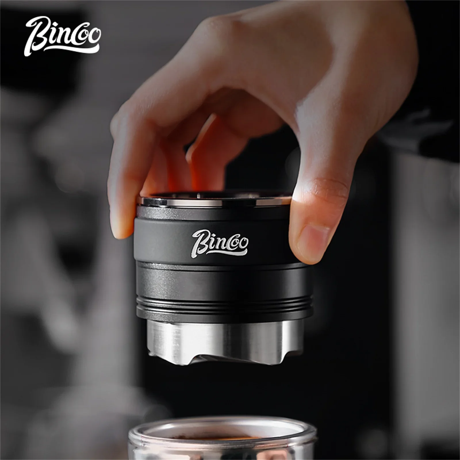 Bincoo 58mm Portafilter Leveler Gravity Auto-Adjust Design Solid Aluminum Body with Stainless Steel Blades Coffee Tool